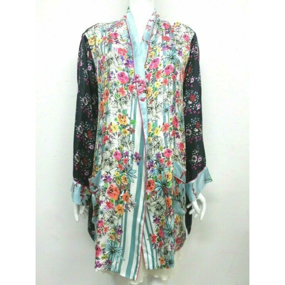 Johnny Was Meadow Silk Twill Kimono Jacket - Picture 7 of 8